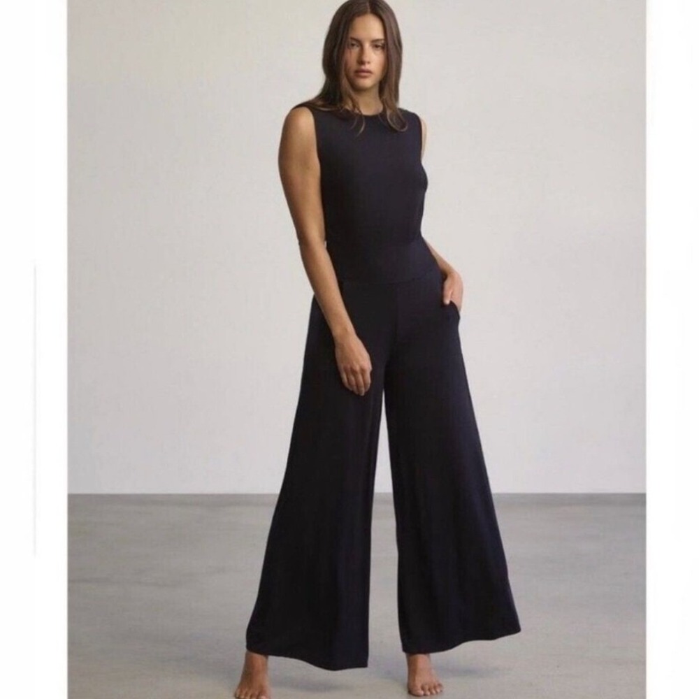 Commando Butter Wide Leg Jumpsuit Black Size S Minimalist Casual